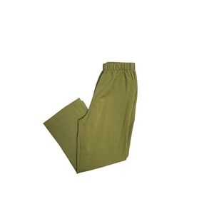 Eileen Fisher Olive Cropped Pull On Pants Women's XL Elastic Waist